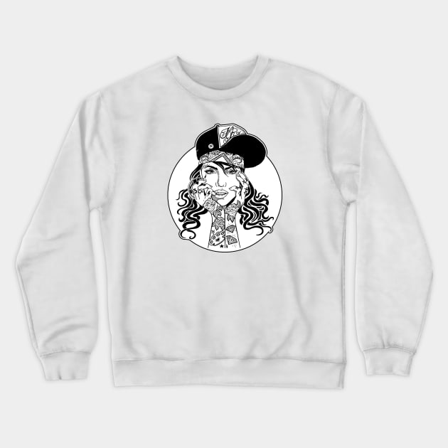 Girl with Tattoos Crewneck Sweatshirt by Kingrocker Clothing